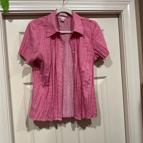 Christopher & Banks Pink Gingham Blouse - Picture 2 of 5